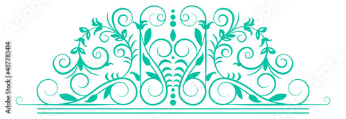 Decorative header. Retro filigree swirl text divider