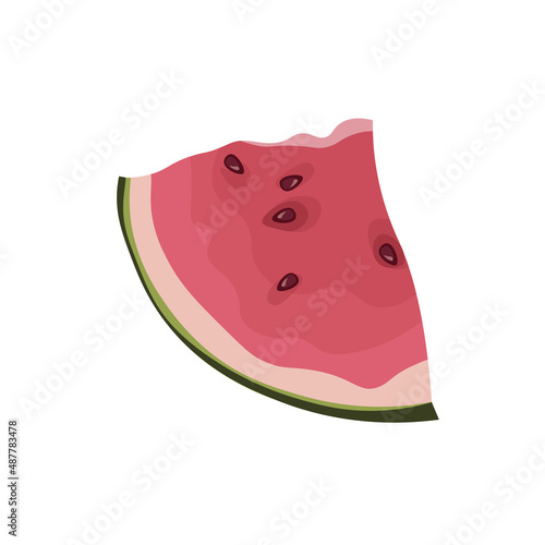 Watermelon wedge, with stones, calcined graphics