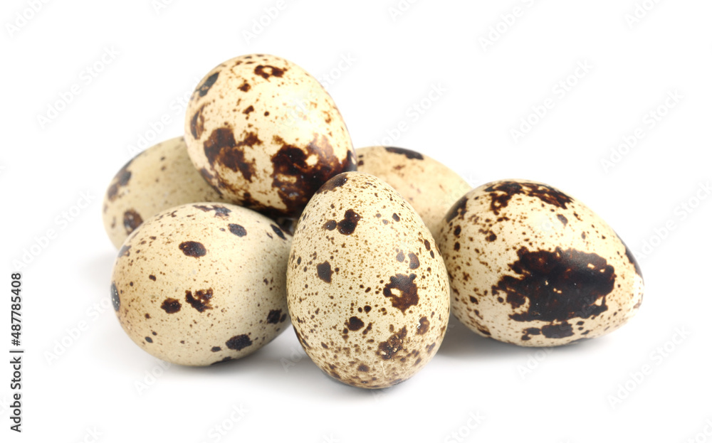 Many beautiful quail eggs on white background Many beautiful quail eggs on white background