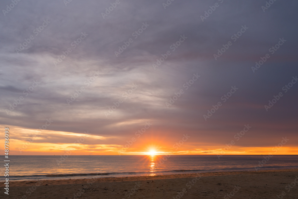 sunset on the beach