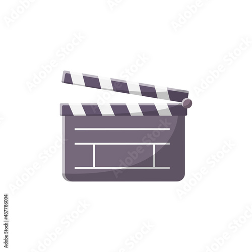 Clapperboard Flat Illustration. Clean Icon Design Element on Isolated White Background