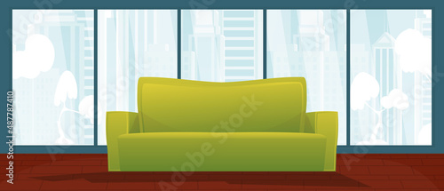 Room With a large panoramic window for your scenes. Vector illustration.