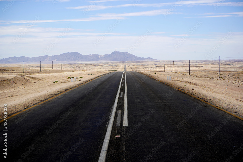 Open road in  a desert landscape