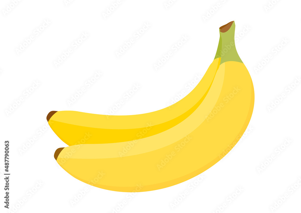 Bunch of yellow ripe bananas icon vector. Banana icon vector isolated on a white background. Yellow tropical fruit vector Bunch of yellow ripe bananas icon vector. Banana icon vector isolated on a white background. Yellow tropical fruit vector