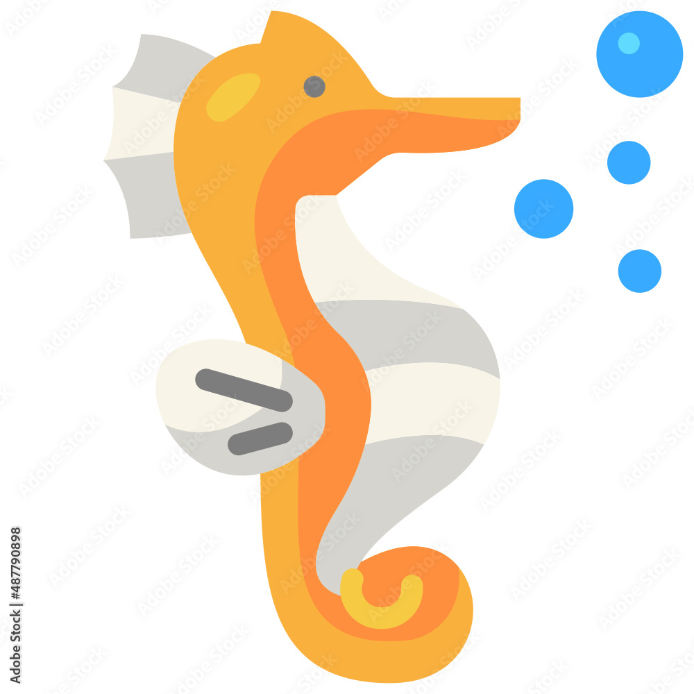 Fototapeta premium seahorse flat icon