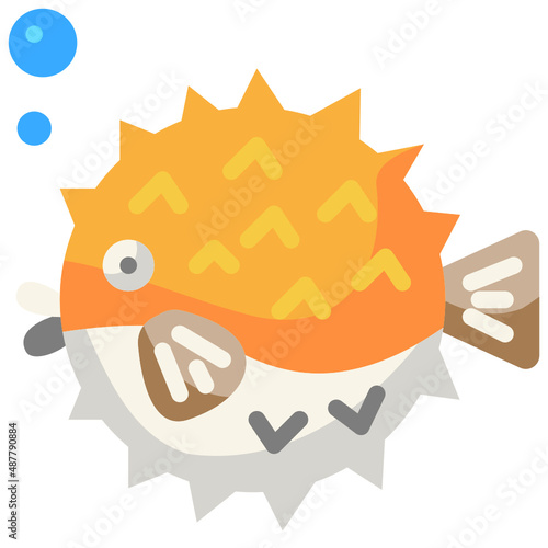 puffer fish flat icon