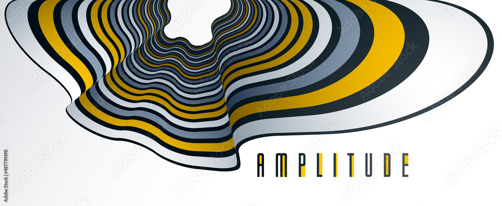 Obraz premium Abstract 3D trendy modern lines in perspective vector background, dimensional design cool element, funky style layout for ads posters banners and covers, perfect abstraction.