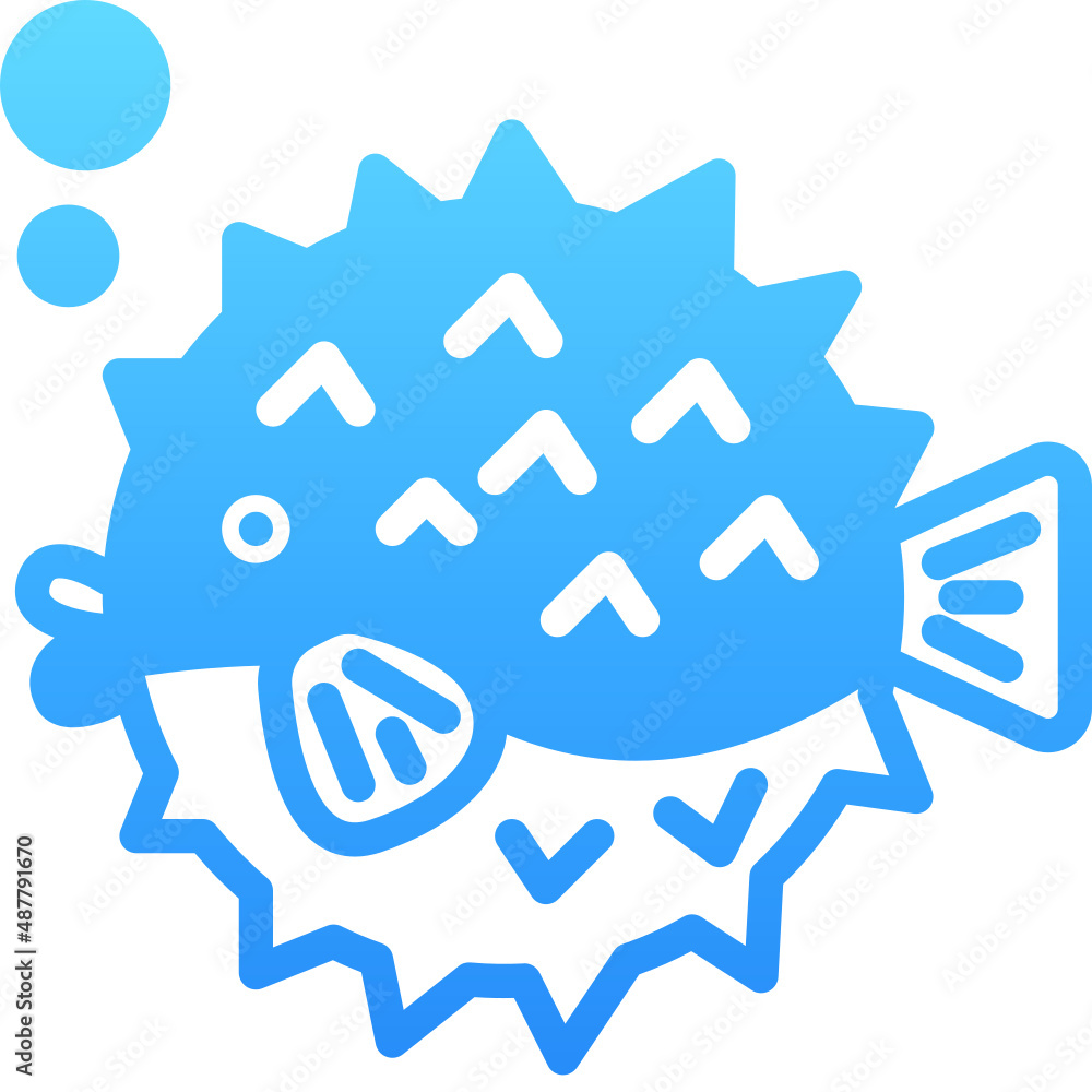puffer fish gradient icon puffer fish gradient icon