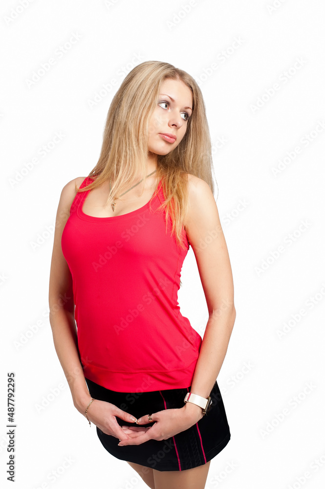 Beautiful alluring young woman in sportswear Beautiful alluring young woman in sportswear