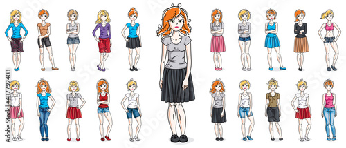 Women in casual wear vector...