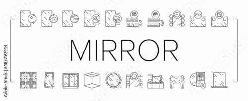 Mirror Installation Collection Icons Set Vector .
