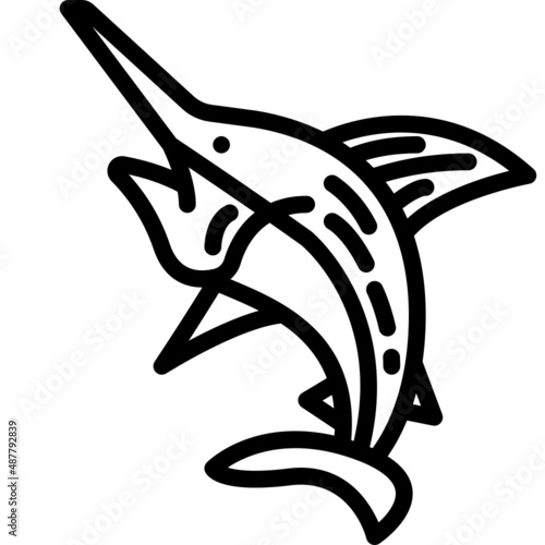 swordfish line icon
