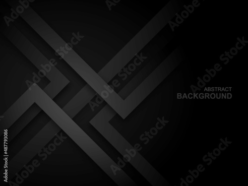 realistic dark triangle ribbon paper cut abstract background