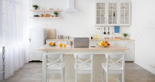 Cozy dining room interior  minimalist kitchen design