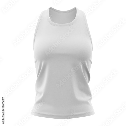 Women's Tank Top Mockup, Front View - 3D Illustration Isolated on White Background photo