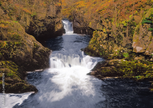 ingleton gorge and glens. waterfalls, yorkshire dales national park, england, uk