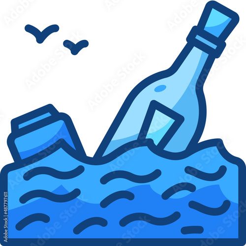 message in a bottle Two Tone icon