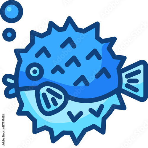 puffer fish Two Tone icon