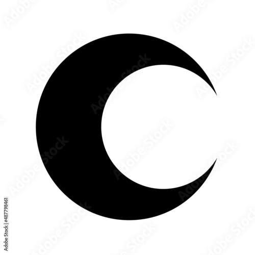 Vector Moon Icon. Geometrical Celestial Moon illustration. Crescent Moon Logo. magic, mystery, witch, astrology, astronomy