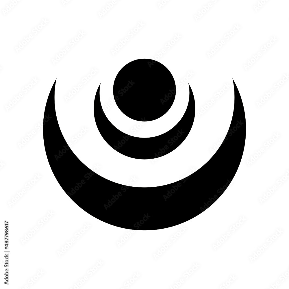 Geometrical Simple Moon Icon. Geometrical Celestial Moon illustration. Crescent Moon Logo. Magic, mystery, witch, astrology, astronomy