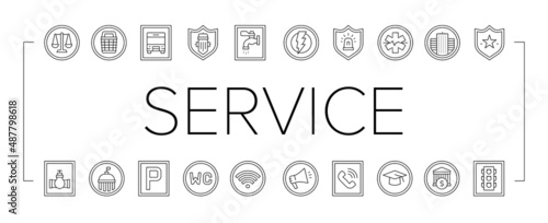 Public Service Signs Collection Icons Set Vector .