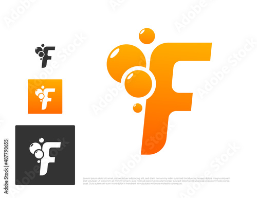 Gradient letter f logo design illustration