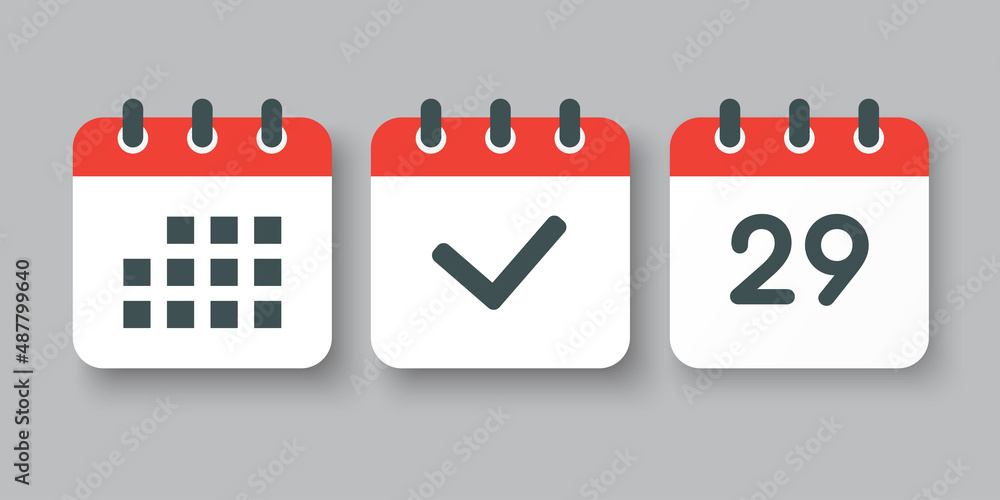 Vector icon page calendar number 29, done, agenda Vector icon page calendar number 29, done, agenda
