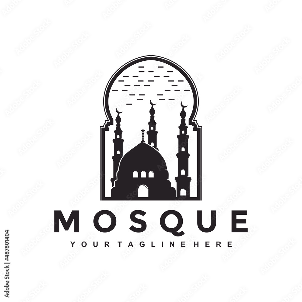 mosque concept silhouette vector illustration mosque concept silhouette vector illustration