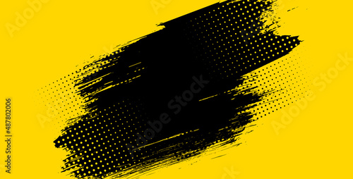 abstract grunge texture and halftone banner design. Dots pop art comics sport style vector illustration. photo