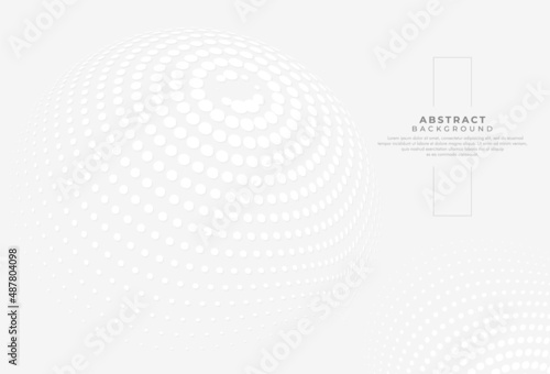 Abstract white and gray color halftone dotted background. Futuristic grunge pattern. Vector modern texture for advertising, brochure, cover, poster, banner, website. Vector illustration