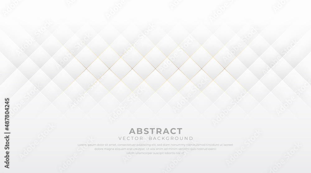 Modern abstract silver light background with luxury golden line. Geometric element concept design for poster, flyer, cover, advertising, banner. Vector illustration in trendy flat simple style Modern abstract silver light background with luxury golden line. Geometric element concept design for poster, flyer, cover, advertising, banner. Vector illustration in trendy flat simple style
