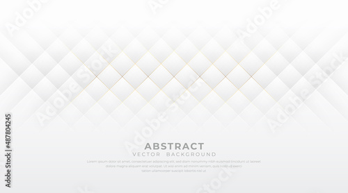 Modern abstract silver light background with luxury golden line. Geometric element concept design for poster, flyer, cover, advertising, banner. Vector illustration in trendy flat simple style