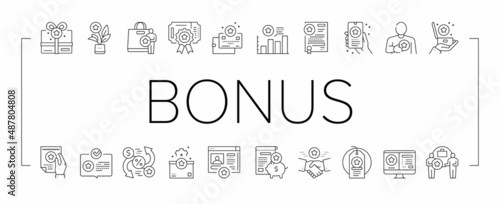 Bonus Present Of Sales Collection Icons Set Vector .