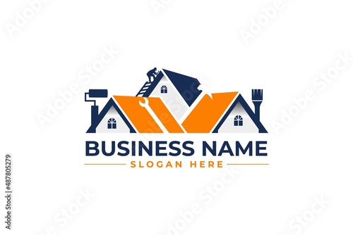 home repair, roofing, remodeling, handyman, home renovation, decor logo