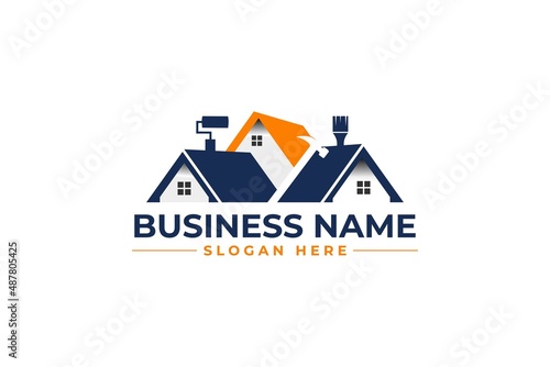 home repair, roofing, remodeling, handyman, home renovation, decor logo