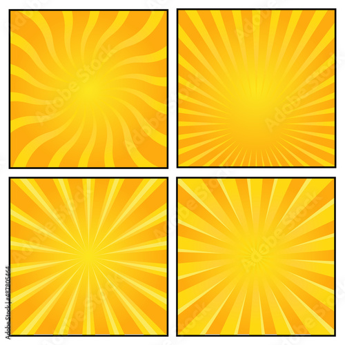 a set of sunburst background illustrations