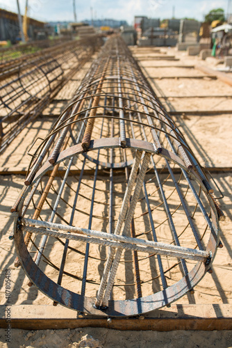 Rebar metal frame for concrete column