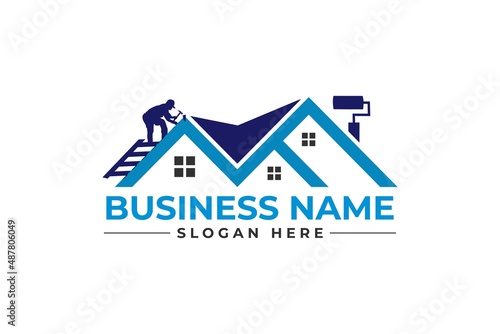 home repair, roofing, remodeling, handyman, home renovation, decor logo