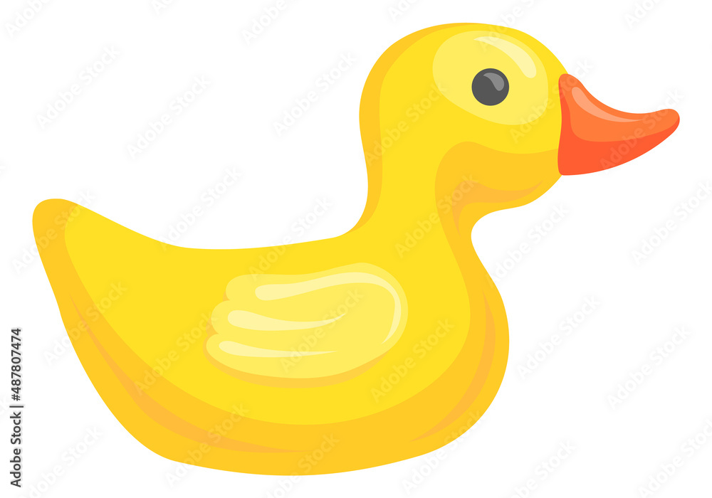 Yellow duck icon. Cartoon cute bird character Yellow duck icon. Cartoon cute bird character