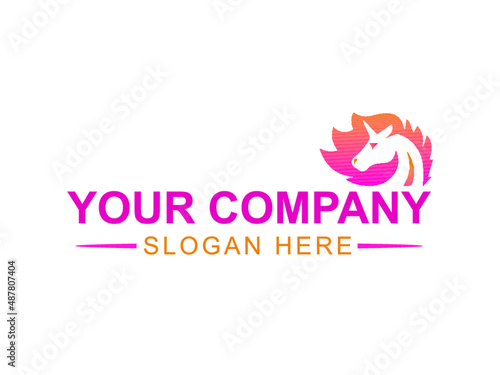 Elegant brand horse logo vector and template