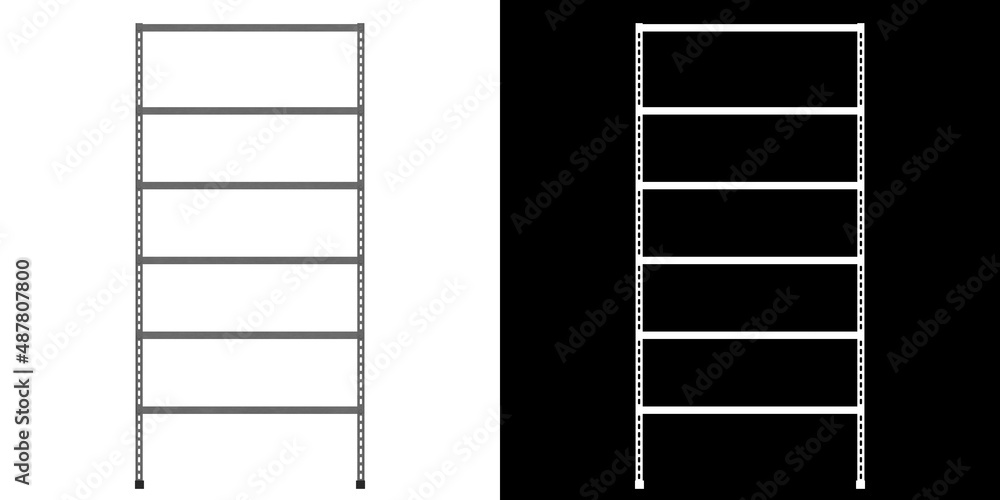 3D rendering illustration of a warehouse shelf 3D rendering illustration of a warehouse shelf