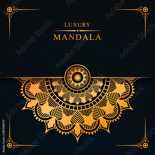 Luxury circular mandala 
design background pattern design with golden decoration vector template