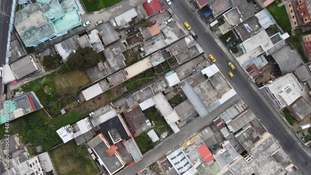 Cenital shot of streets and neighbourhoods of Quito, Ecuador Cenital shot of streets and neighbourhoods of Quito, Ecuador