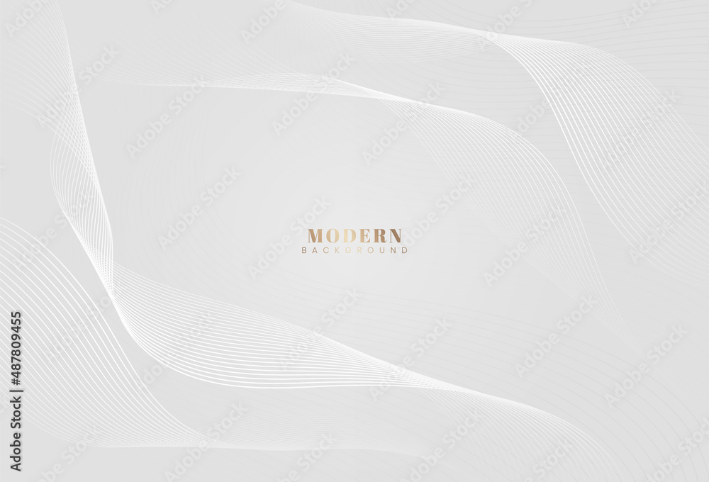 Modern white and silver gradient abstract line background. Luxury and elegant simple wave lines vector design. Technology graphic concept. Vector illustration Modern white and silver gradient abstract line background. Luxury and elegant simple wave lines vector design. Technology graphic concept. Vector illustration