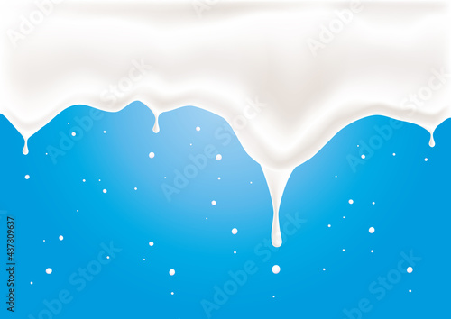 A splash of milk. No transparencies CMYK Vector illustration. Easy to print. Customizable, Easy to edit and change colors.