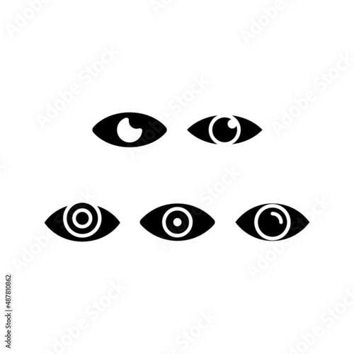 Eye set icon isolated on white background