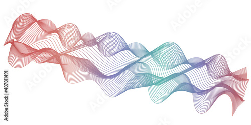 illustration of waves; abstract waves; illustration for design; colored waves and lines;