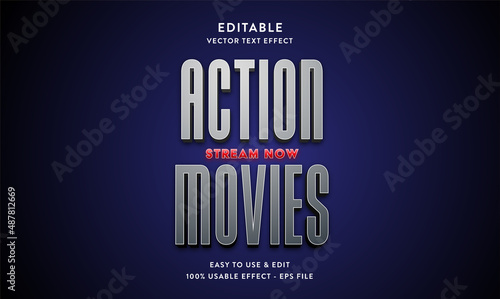 action movies editable text effect template 