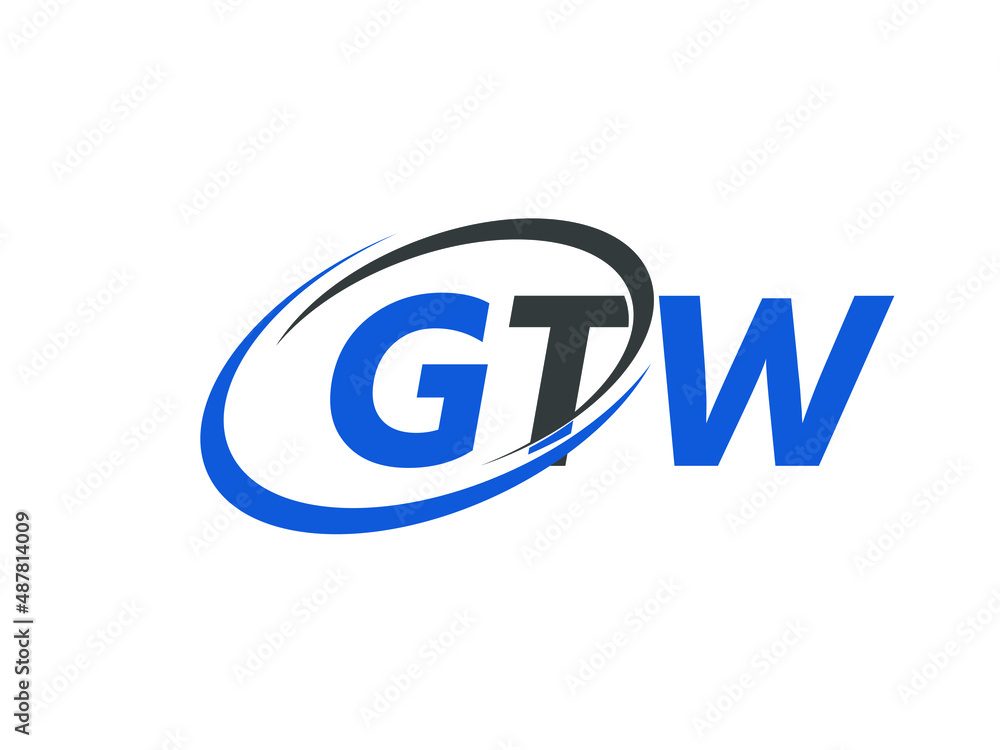 GTW letter creative modern elegant swoosh logo design GTW letter creative modern elegant swoosh logo design