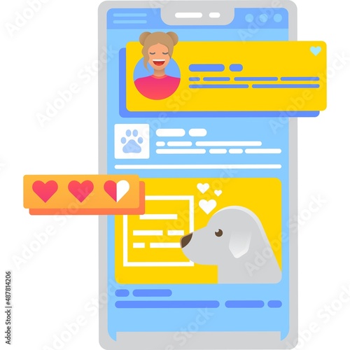 Mobile app for choosing pet sitter vector icon